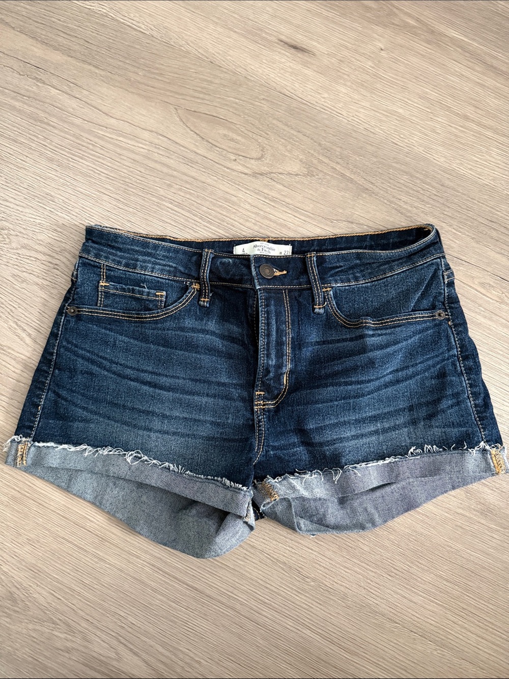 Abercrombie & Fitch Dark Blue Denim Cutoff Shorts